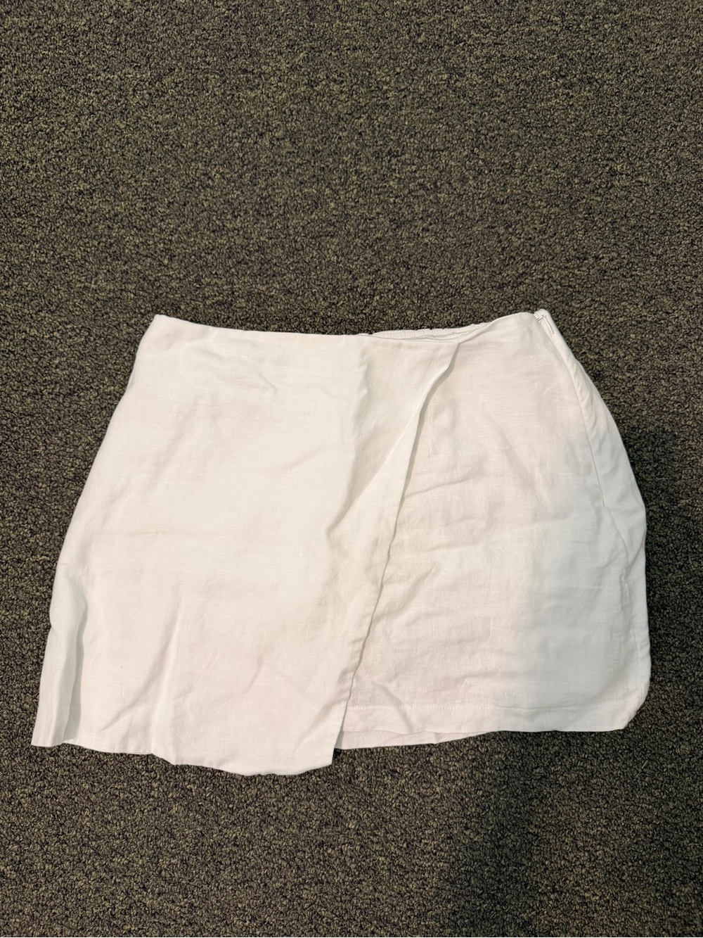 Quince White Linen Wrap-Style Mini Skort
